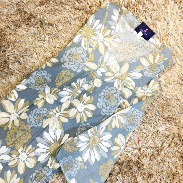 Cotton Floral Printed Panel Kurti | L - Image 2