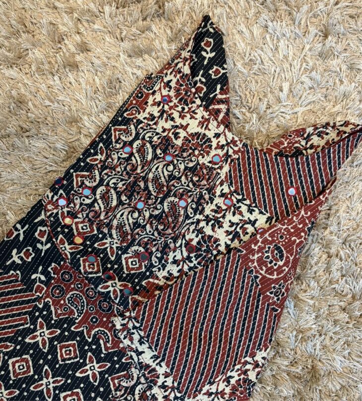 Kantha Cotton Ajrakh Kurti | L - Image 2